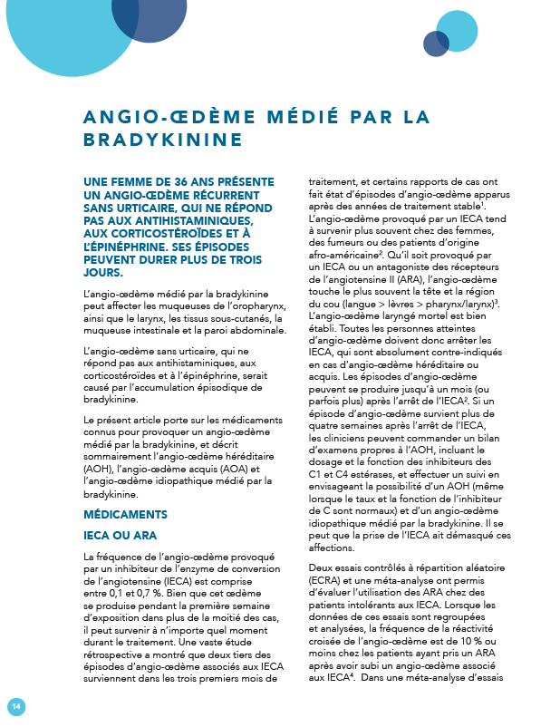 Angio-œdème médié par la bradykinine