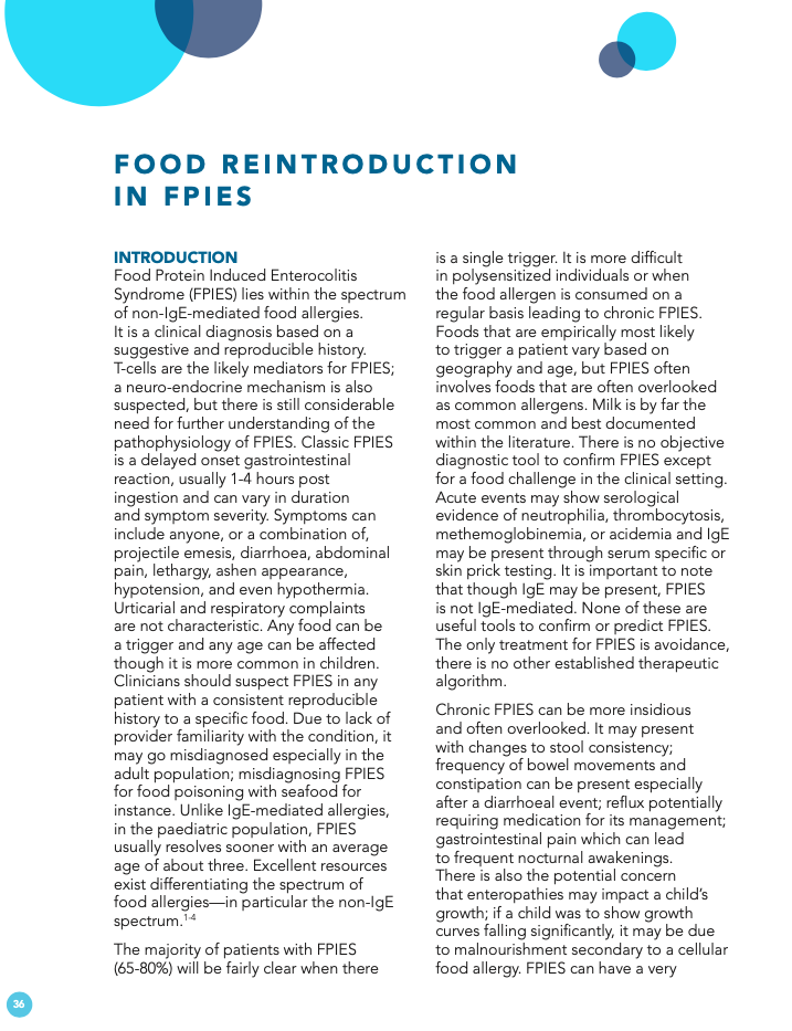 Food Reintroduction in FPIES