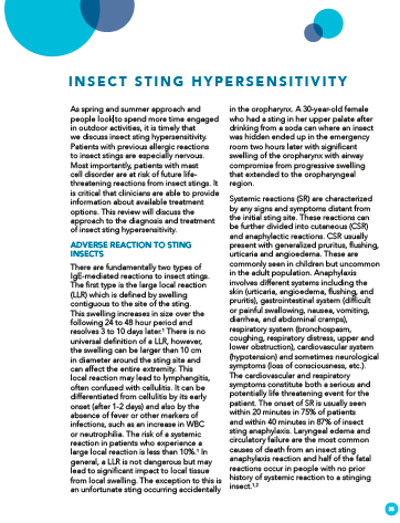 Insect Sting Hypersensitivity