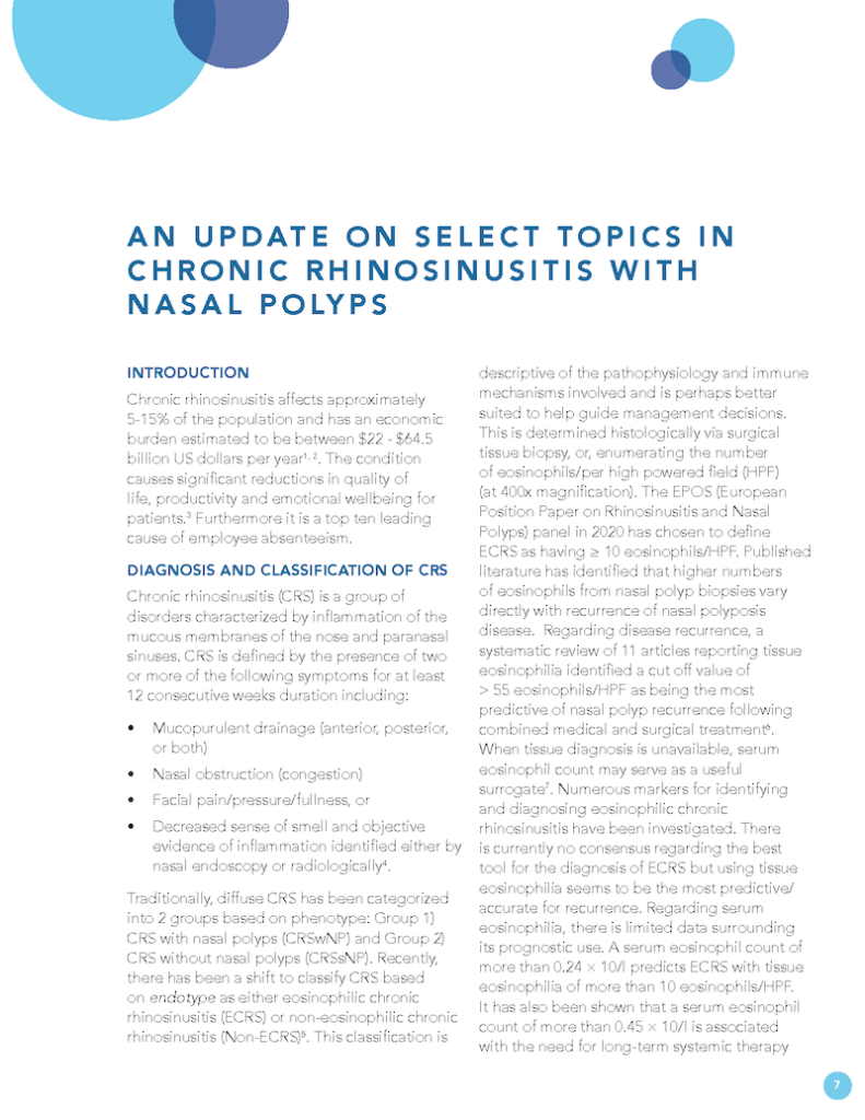 An Update on Select Topics in Chronic Rhinosinusitis With Nasal Polyps