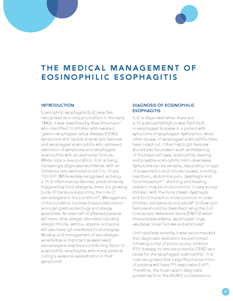 The Medical Management of Eosinophilic Esophagitis