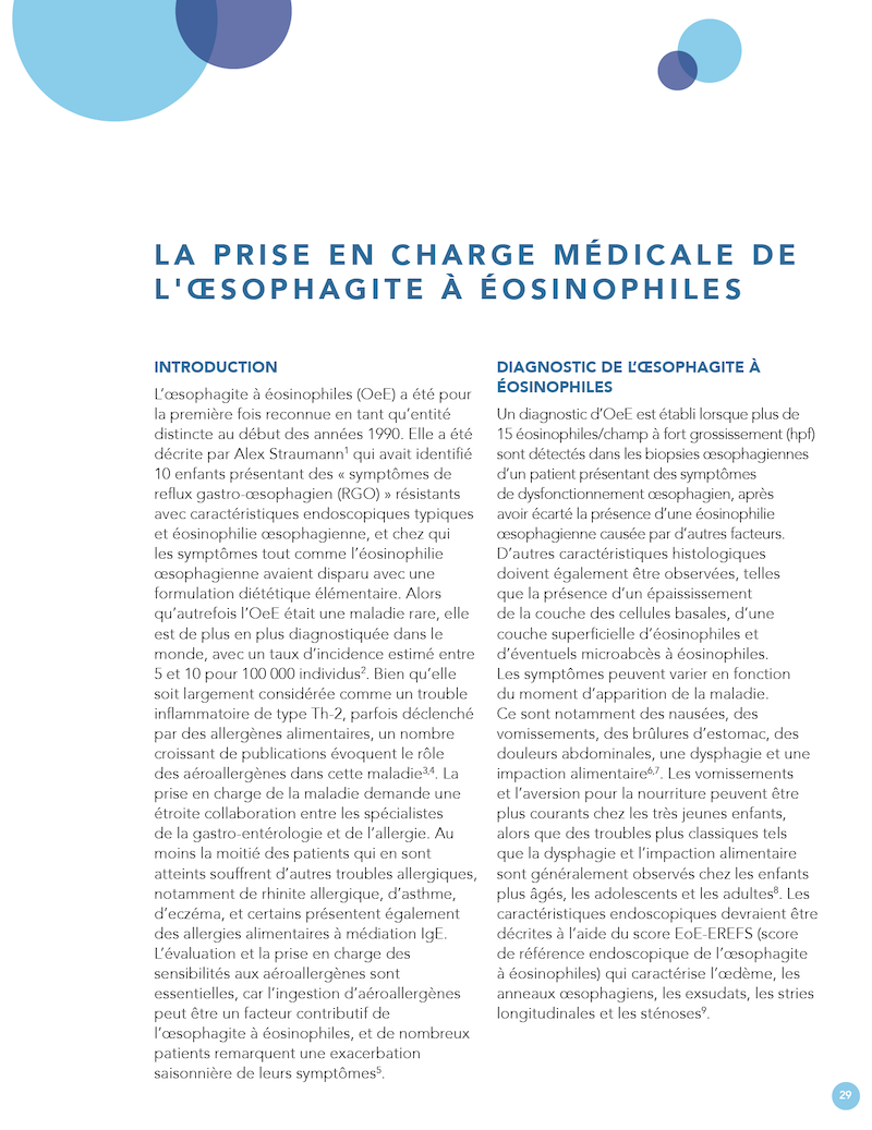 La prise en charge médicale de l’oesophagite à éosinophiles