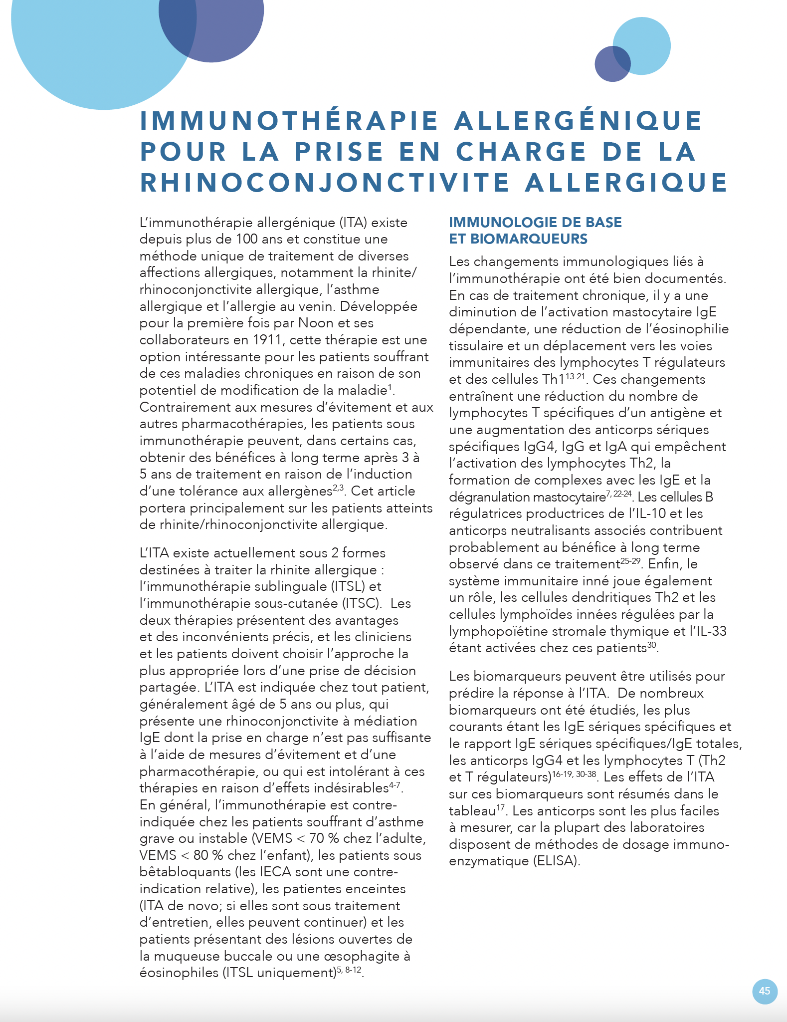 Immunothérapie allergénique pour la prise en charge de la rhinoconjonctivite allergique