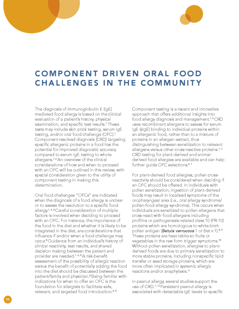 Component Driven Oral Food Challenges in the Community