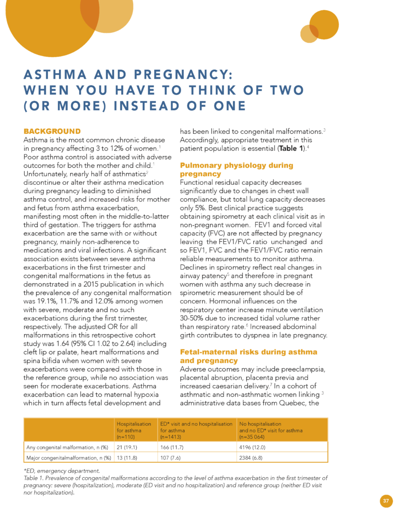 Asthma and Pregnancy: when you have to think of two (or more) instead of one