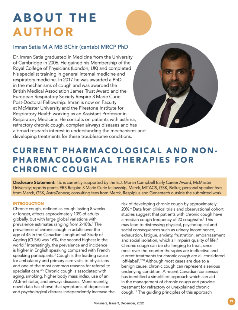 Current Pharmacological and Non-Pharmacological Therapies for Chronic Cough